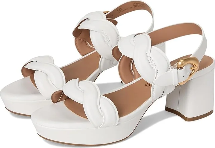 Aerosoles Camea Women's Wedge Shoes Bright White Leather : 9.5 W, Faux Leather