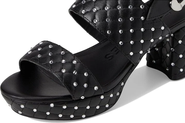 Aerosoles Camera Crystal Women's Sandals Black Quilted Faux Leather With Crystals : 7.5 B - Medium, Leather/Rubber - Image 7