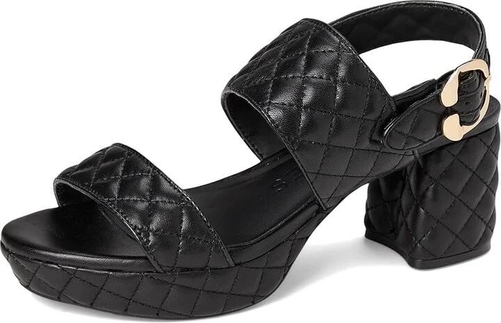 Aerosoles Camera Qui Women's Sandals Black Quilted Leather : 6 B - Medium, Leather/Rubber - Image 5