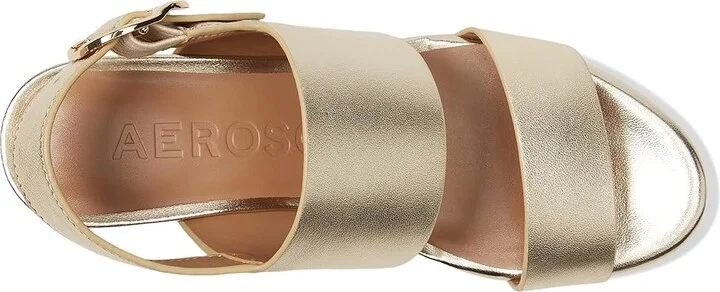 Aerosoles Camera Women's Shoes Gold Metallic Leather : 5 B - Medium - Image 2