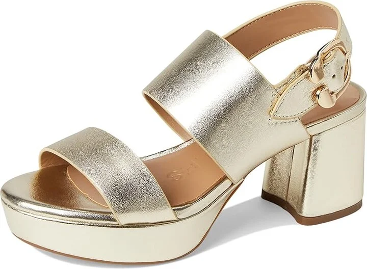 Aerosoles Camera Women's Shoes Gold Metallic Leather : 5 B - Medium - Image 5