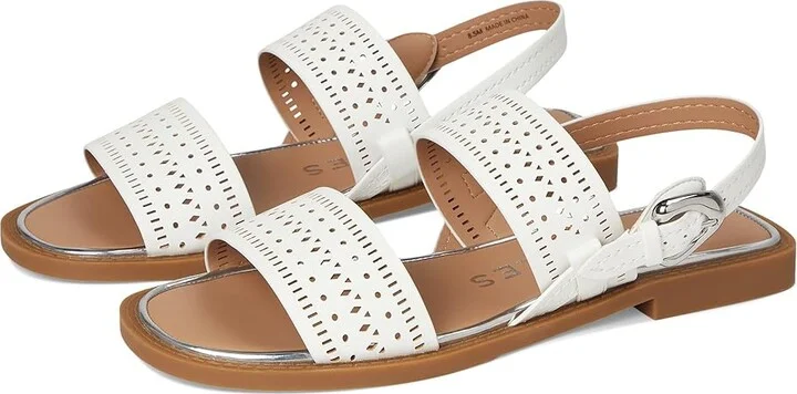 White Perf Faux Leather