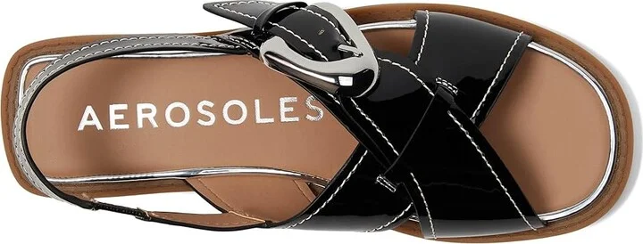 Aerosoles Cassa Women's Sandals Black Patent Faux Leather : 8.5 M - Image 2