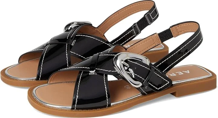 Aerosoles Cassa Women's Sandals Black Patent Faux Leather : 8.5 M