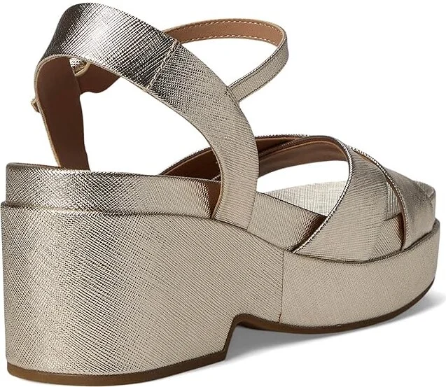 Aerosoles Chabella Women's Wedge Shoes Gold Metallic Textured Faux Leather : 6 M - Image 4