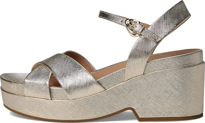 Aerosoles Chabella Women's Wedge Shoes Gold Metallic Textured Faux Leather : 6 M - Image 6