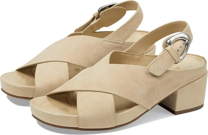 Aerosoles Chrystie Women's Sandals Pale Khaki Suede : 5.5 B - Medium, Leather