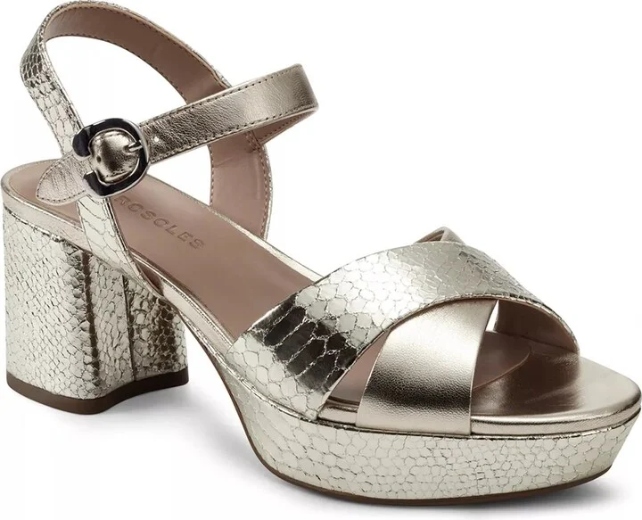 Gold Metallic Snake Print Leather
