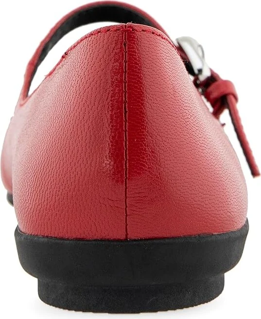 Aerosoles Diva Women's Flat Shoes Racing Red Shiny Leather : 10 B - Medium - Image 3