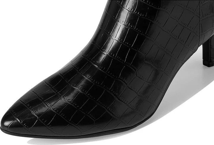 Aerosoles Edith Women's Boots Black Croco Faux Leather : 7.5 D - Wide, Leather/Rubber - Image 7