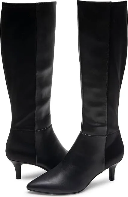 Aerosoles EPIC2 Kitten Heel Tall Boot Women's Boots Black Faux Leather : 6 B - Medium, Synthetic