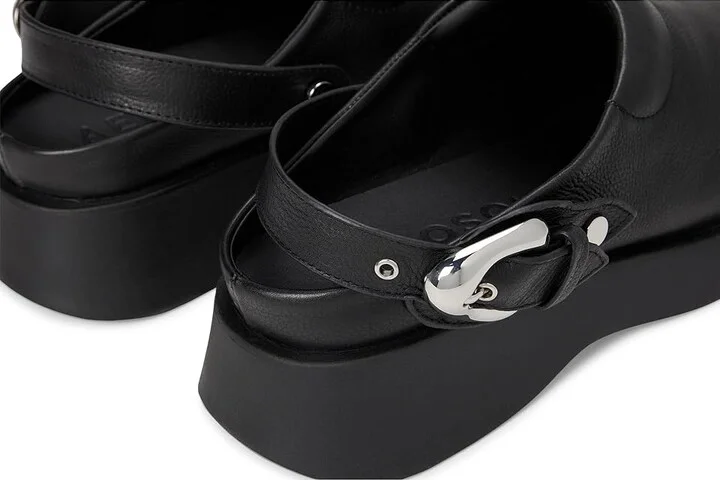 Aerosoles Fox Women's Slippers Black Leather : 9.5 B - Medium - Image 7