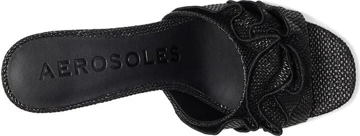 Aerosoles Gabrielle Women's Wedge Shoes Black Raffia : 6 M, Faux Leather - Image 2