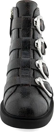 Aerosoles Gavyn Women's Boots Black Crackled Leather : 7 B - Medium, Leather/Rubber - Image 2