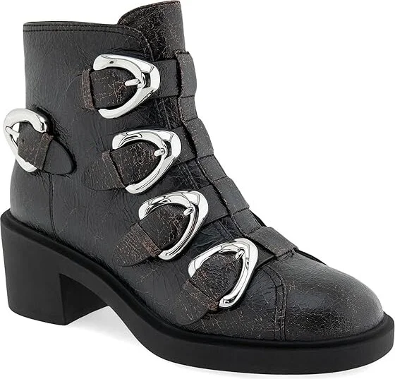 Aerosoles Gavyn Women's Boots Black Crackled Leather : 7 B - Medium, Leather/Rubber - Image 5
