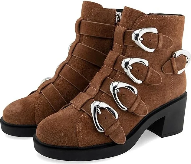 Aerosoles Gavyn Women's Boots Tobacco Suede : 8 B - Medium, Leather/Rubber