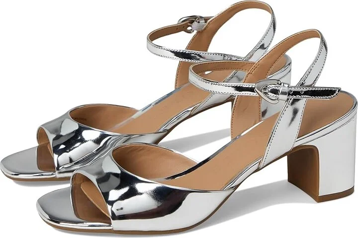 Silver Mirror Metallic Faux Leather