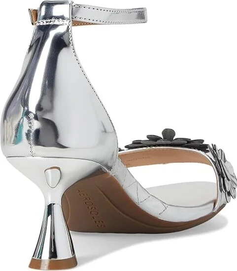Aerosoles Jazzier Women's Wedge Shoes Silver Mirror Floral Faux Leather : 7.5 M - Image 4