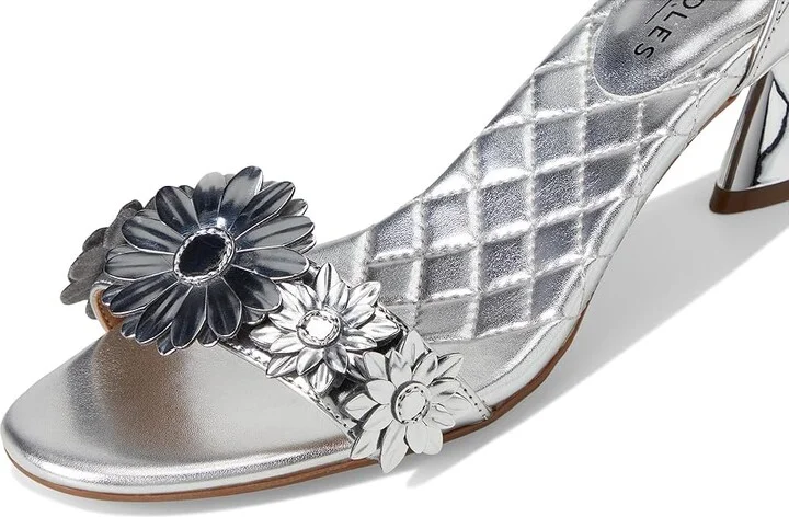 Aerosoles Jazzier Women's Wedge Shoes Silver Mirror Floral Faux Leather : 7.5 M - Image 7