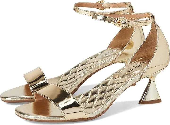 Aerosoles Jazzy Women's Wedge Shoes Gold Mirror Metallic Faux Leather : 11 M
