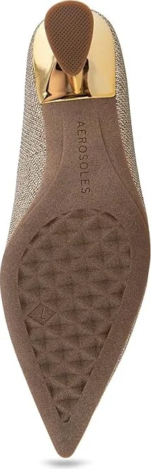 Aerosoles Jerry High Women's Heels Soft Gold Fabric : 6.5 B - Medium, Rubber/Synthetic - Image 3