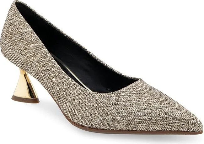 Aerosoles Jerry High Women's Heels Soft Gold Fabric : 6.5 B - Medium, Rubber/Synthetic - Image 5
