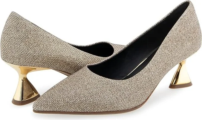 Aerosoles Jerry High Women's Heels Soft Gold Fabric : 6.5 B - Medium, Rubber/Synthetic