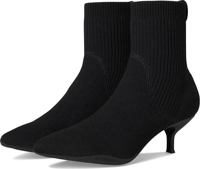 Aerosoles Lanita Women's Boots Black Knit Fabric : 9 B - Medium, Rubber/Synthetic