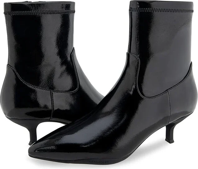 Aerosoles Lasko Women's Boots Black Patent Crinkled Faux Leather : 10 B - Medium