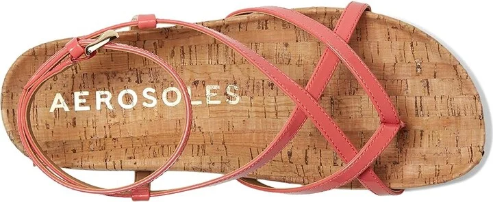 Aerosoles Leera Women's Wedge Shoes Coral Patent Faux Leather W Cork : 5.5 M - Image 2