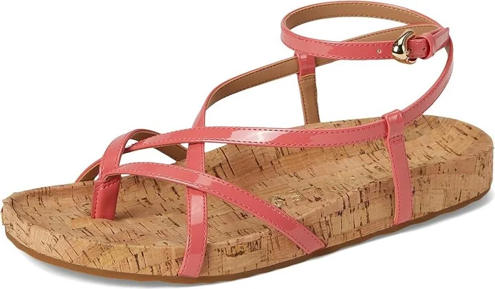 Aerosoles Leera Women's Wedge Shoes Coral Patent Faux Leather W Cork : 5.5 M - Image 5