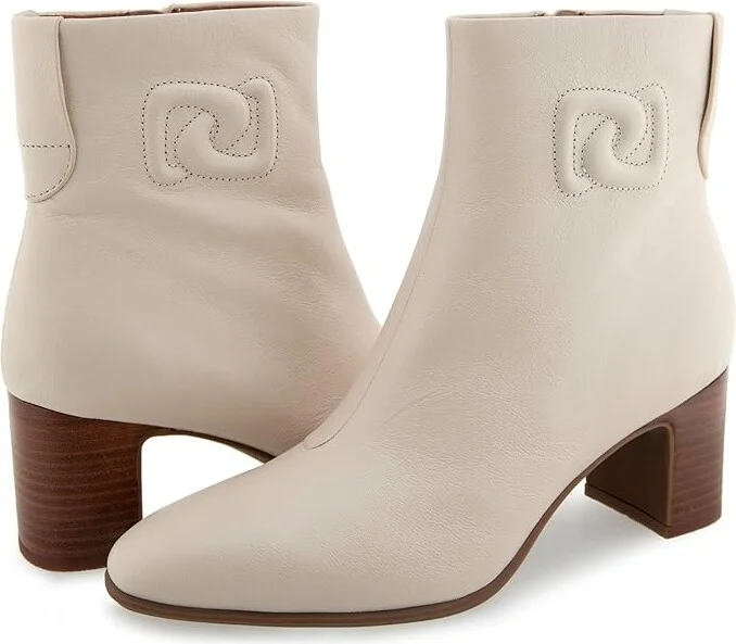 Aerosoles Magnus Logo Women's Boots Eggnog Leather : 8 B - Medium