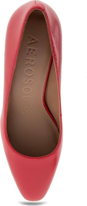 Aerosoles Minetta High Women's Heels Racing Red Leather : 11 C - Wide - Image 2