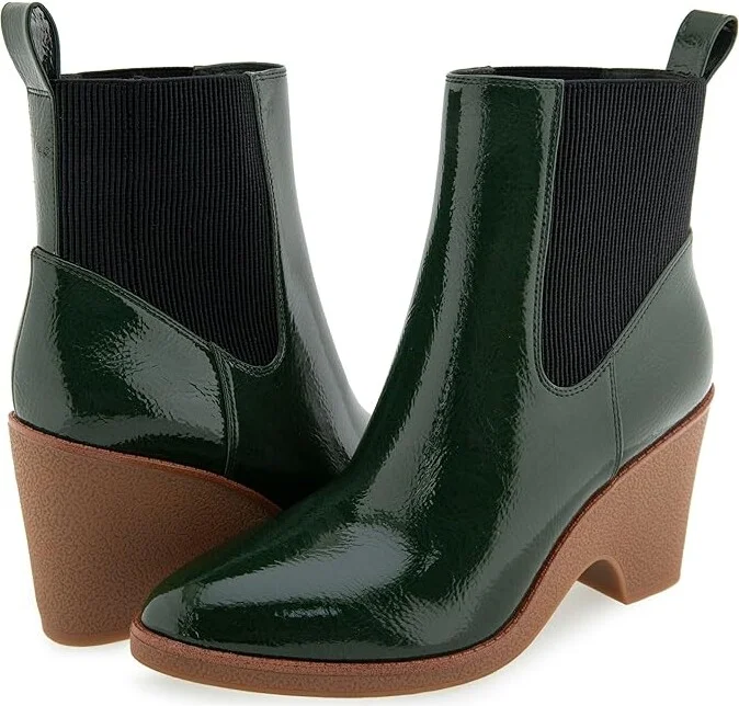 Fir Green Patent Crinkled Faux Leather