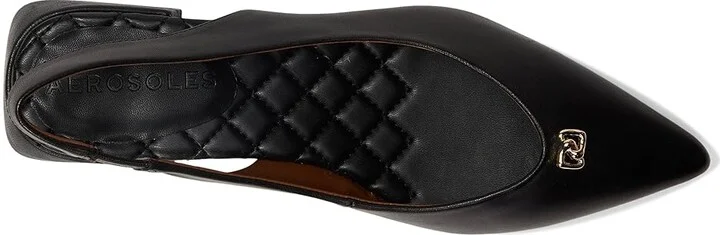 Aerosoles Nayana Women's Flat Shoes Black Leather : 6 B - Medium - Image 2