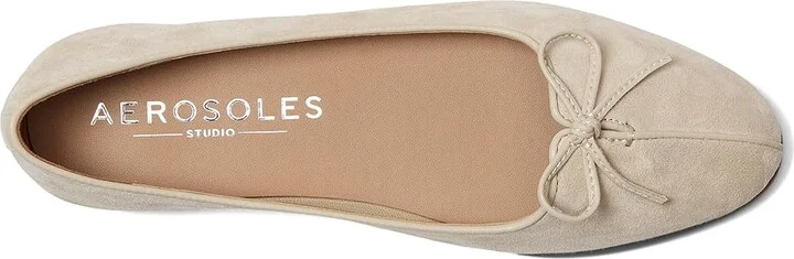 Aerosoles Novia Women's Flat Shoes Stone Suede : 9 B - Medium, Leather - Image 2