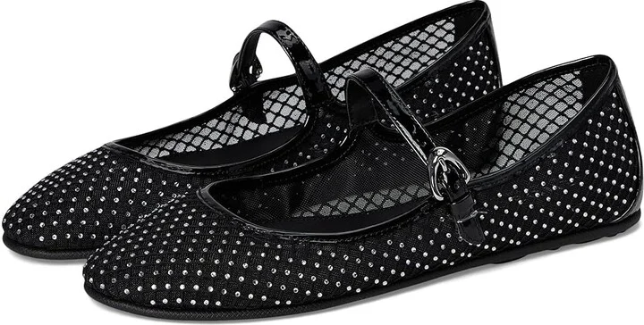 Aerosoles Peggy Women's Flat Shoes Crystal/Black Mesh Fabric : 7.5 B - Medium