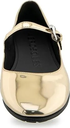 Aerosoles Perry Women's Flat Shoes Gold Faux Leather : 9 B - Medium - Image 4