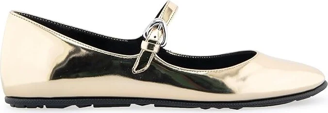 Aerosoles Perry Women's Flat Shoes Gold Faux Leather : 9 B - Medium - Image 5