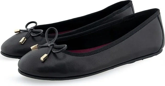 Aerosoles Pia Women's Flat Shoes Black Leather : 5 M