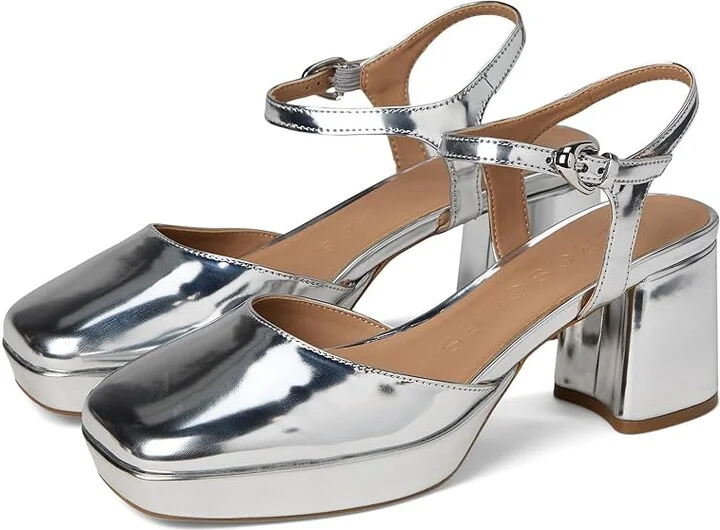Silver Mirror Metallic Faux Leather