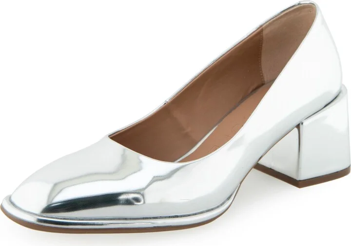 Silver Mirror Metallic Faux Leather