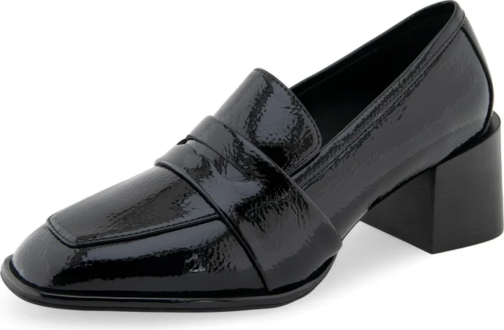 Black Patent Crinkled Faux Leather