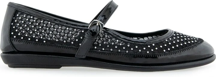 Aerosoles Women's Baylee Round Toe Mary Jane Flats - Crystal/Black Mesh Fabric - Image 2