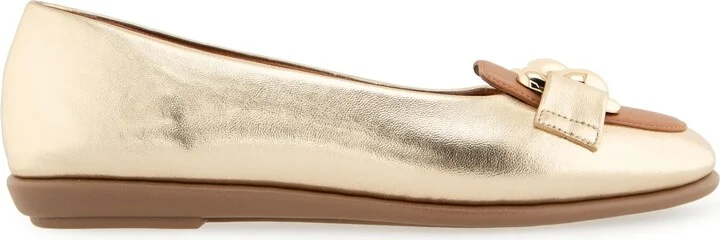 Aerosoles Women's Bell Almond Toe Ballet Flats - Gold/Tan Faux Leather - Image 2