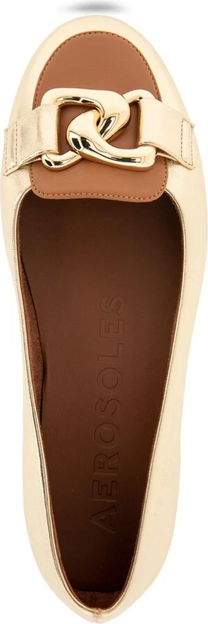 Aerosoles Women's Bell Almond Toe Ballet Flats - Gold/Tan Faux Leather - Image 4