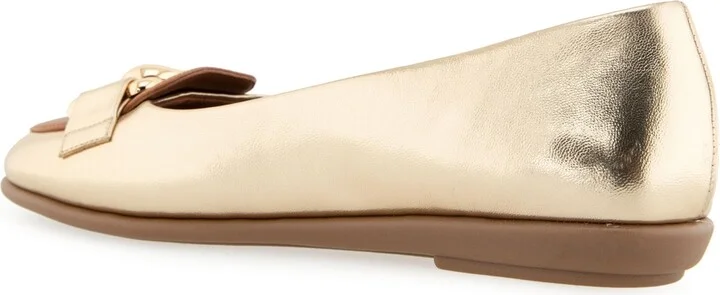 Aerosoles Women's Bell Almond Toe Ballet Flats - Gold/Tan Faux Leather - Image 6