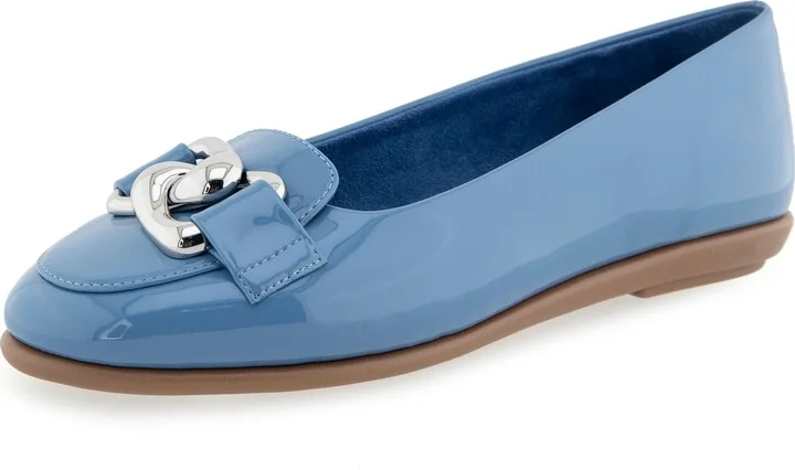 Blue Jean Patent Faux Leather