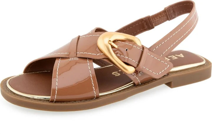 Tan Patent Faux Leather