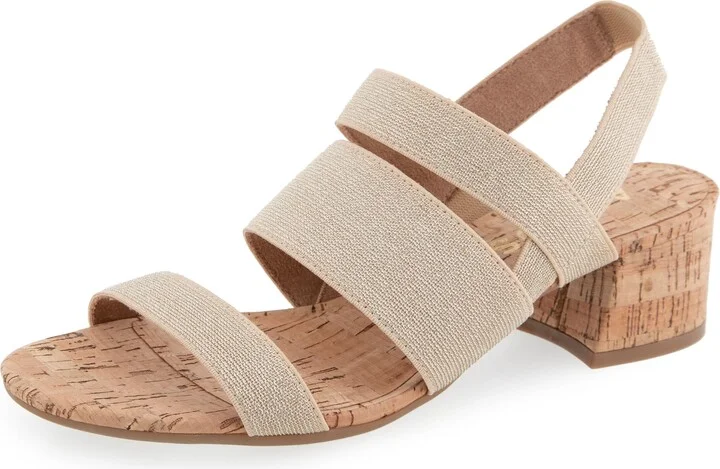 Gold Metallic Elastic Fabric/Cork